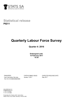 Statistical release P0211 Quarterly Labour Force Survey Quarter 4
