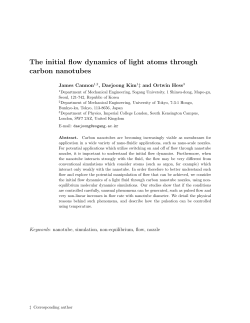 The initial flow dynamics of light atoms through carbon