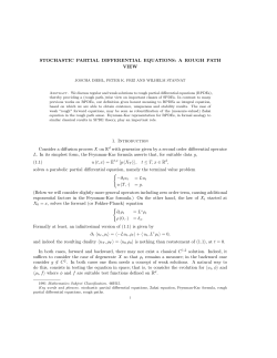 STOCHASTIC PARTIAL DIFFERENTIAL EQUATIONS: A