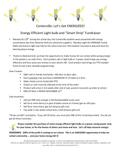 Centerville: Let`s Get ENERGIZED! Energy Efficient Light bulb and