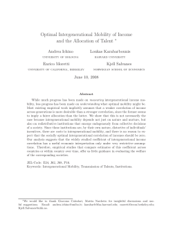 Optimal Intergenerational Mobility of Income and the Allocation of