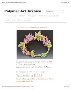 Bursting with Color- Spectrum at RAM | Polymer Art Archive