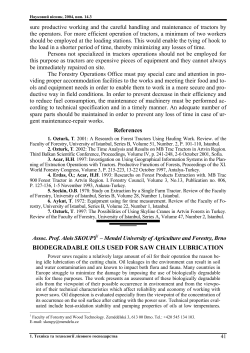BIODEGRADABLE OILS USED FOR SAW CHAIN LUBRICATION