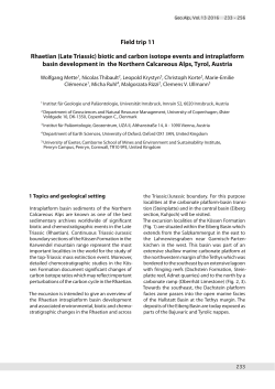 Field trip 11 Rhaetian (Late Triassic) biotic and carbon isotope