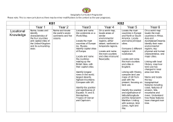 Geography Curriculum Progression - Ravensworth Terrace Primary
