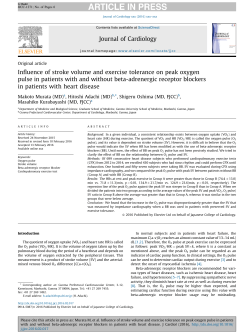 Influence of stroke volume and exercise tolerance on peak oxygen