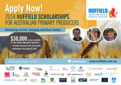 2018 nuffield scholarships for australian primary producers