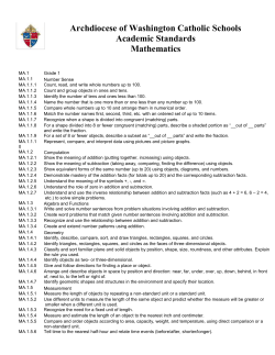 Archdiocese of Washington Catholic Schools Academic Standards