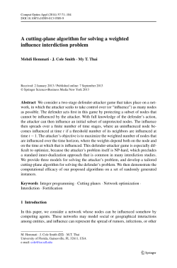 A cutting-plane algorithm for solving a weighted influence