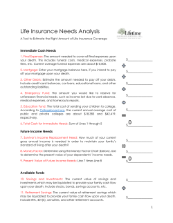 Life Insurance Needs Analysis