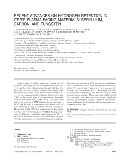 beryllium, carbon, and tungsten - Culham Centre for Fusion Energy
