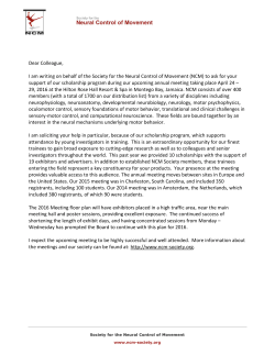 Dear Colleague, I am writing on behalf of the Society for the Neural