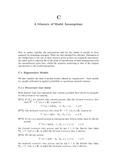 CA Glossary of Model Assumptions Here we gather