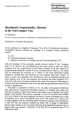 Hirzebruch`s proportionality theorem in the non