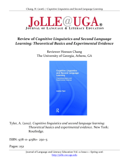 Review of Cognitive Linguistics and Second