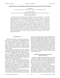 Atomic structure of amorphous nanosized silicon powders upon