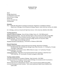 Christine M. Fleet  Work: Biology Department 213