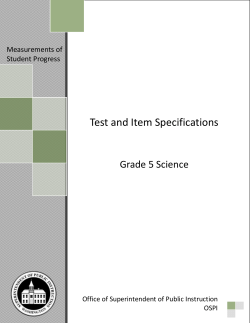 Test and Item Specifications - Office of Superintendent of Public