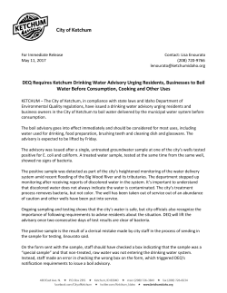 DEQ Requires Ketchum Drinking Water Advisory