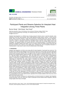Participant Plants and Streams Selection for Interplant Heat