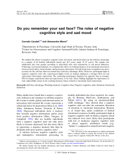 The roles of negative cognitive style and sad mood