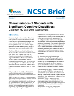 Characteristics of Students with Significant Cognitive Disabilities