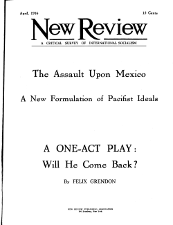 A ONE-ACT PLAY:
