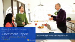 Microsoft Dynamics 365 for Operations Assessment Deliverable
