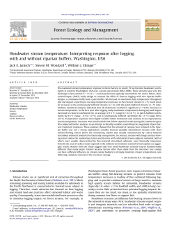 Headwater stream temperature: Interpreting response after logging