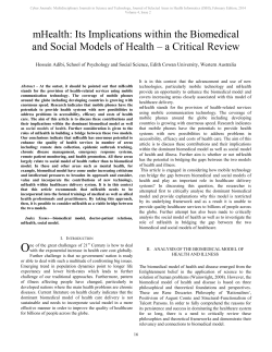 mHealth: Its Implications within the Biomedical and Social Models of