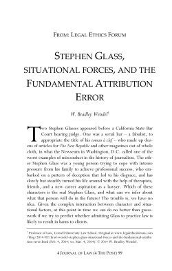 Stephen Glass, situational forces, and the Fundamental Attribution