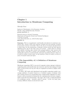 Chapter 1 Introduction to Membrane Computing