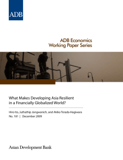 ADB Economics Working Paper Series - Pdx