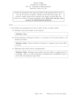 Boston College Problem Set 3, Fall 2012 EC 131