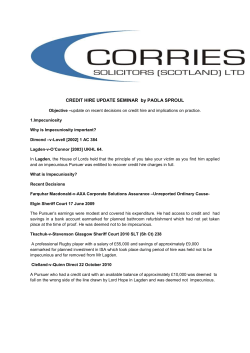 CREDIT HIRE UPDATE SEMINAR by PAOLA SPROUL Objective