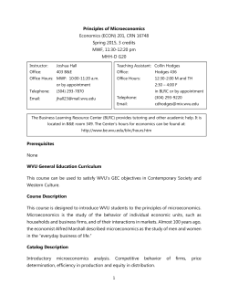 Principles of Microeconomics Economics (ECON)