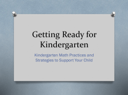 Getting Ready for Kindergarten