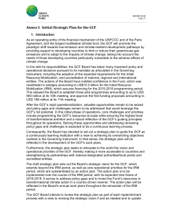 Annex I: Initial Strategic Plan for the GCF