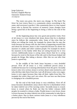 English The Giver Essay