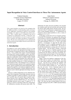 Input Recognition in Voice Control Interfaces to Autonomous Agents