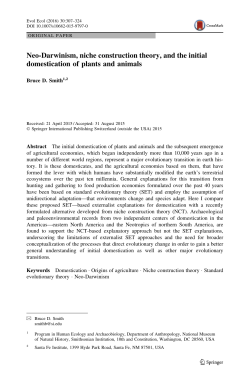 Neo-Darwinism, niche construction theory, and the initial