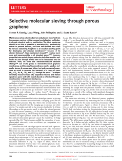 Selective molecular sieving through porous graphene