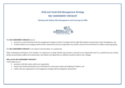 Child and Youth Risk Management Strategy SELF
