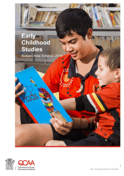 Early Childhood Studies Subject Area Syllabus 2014