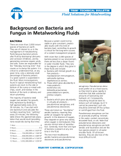 Background on Bacteria and Fungus in Metalworking Fluids