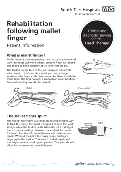 Rehabilitation following mallet finger