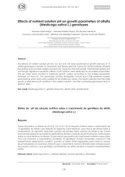 Effects of nutrient solution pH on growth parameters of alfalfa