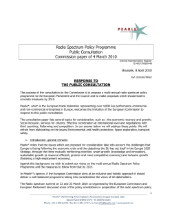 Radio Spectrum Policy Programme Public Consultation Commission