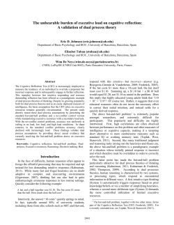 The unbearable burden of executive load on cognitive reflection: A