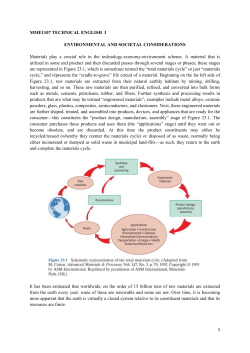 MME1107 TECHNICAL ENGLISH I ENVIRONMENTAL AND